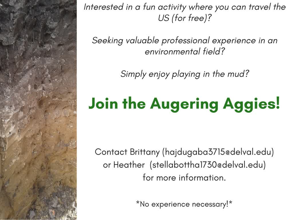 Information regarding Team Recruitment is as follows Start date is September 08 2017 and End Date is September 20 2017 and Group Name is Augering Aggies and Name is Brittany Hajduga and File is Browse and Email is hajdugaba3715@delval.edu and File Name is Soils_comp.jpg and Panel is Main and Affiliation is Recognized Student Organization and Name of Ad/Event is Team Recruitment and