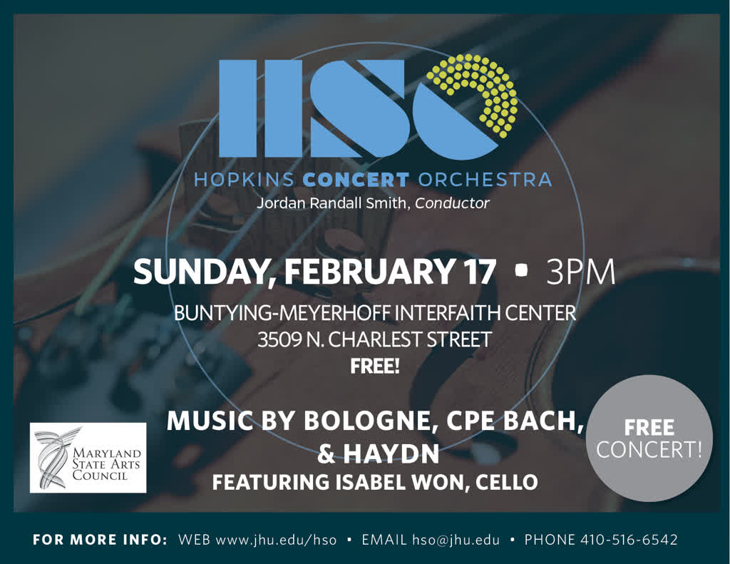Information regarding Hopkins Concert Orchestra, Feb2019 is as follows Start date is February 04 2019 and End Date is February 17 2019 and File is Browse and Affiliation is Department and Name of Ad/Event is Hopkins Concert Orchestra, Feb2019 and Group Name is Hopkins Symphony Orchestra and Email is hso@jhu.edu and File Name is feb2019-FlashAd_comp.jpg and Panel is Main and Name is Nicoleen Willson and