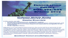 Information regarding Immigration Policy Class Spring 2019 is as follows Create Your Own Tags: is #Sociology and Start date (when you would like your content to be posted) is October 09 2018 and End Date (when you would like your content to be removed from the screens) is December 19 2018 and File is Browse and File Name is Waslin_Spring19_class-flyer_comp.jpg and Name of Ad/Event is Immigration Policy Class Spring 2019 and Affiliation is Mason Department and Panel for your ad to be displayed is Side and Email is soan@gmu.edu and Name is Sorath Soomro and