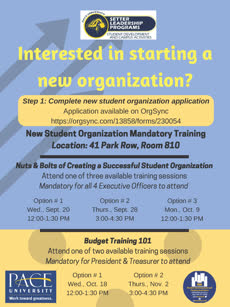 Information regarding New Student Organization Process is as follows Create Your Own Tags: is #NewStudentOrg and Start date is September 05 2017 and End Date is October 31 2017 and File is Browse and Affiliation is Department and File Name is newstde_comp.jpg and Email is mcordova@pace.edu and Name is Michael Cordova and Name of Ad/Event is New Student Organization Process and Group Name is SDACA and Panel is Side and