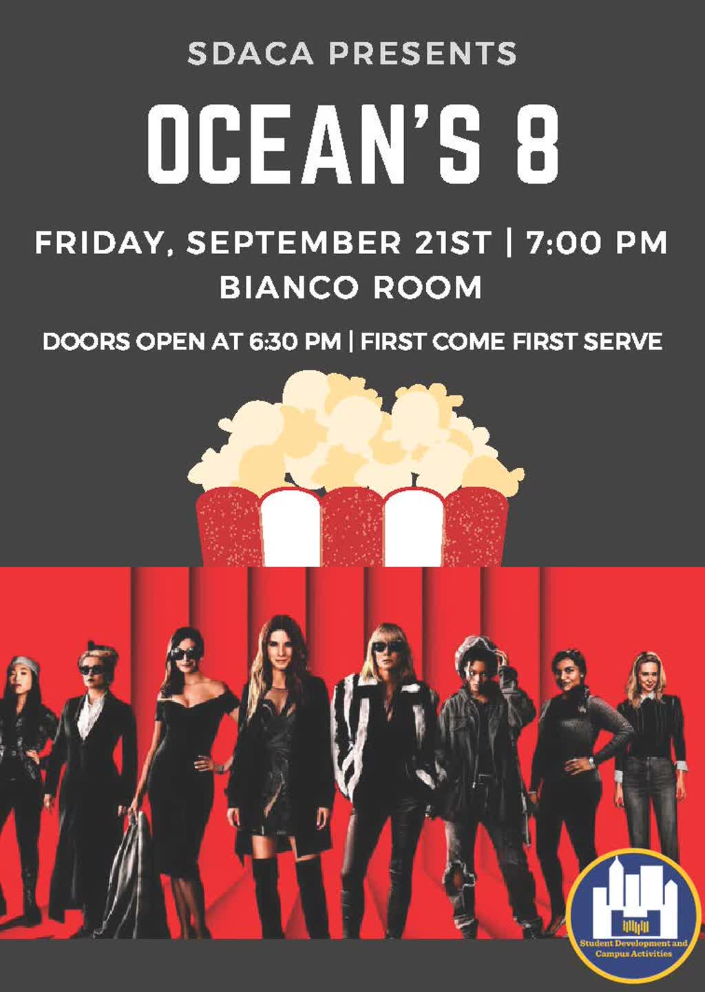 Information regarding WOW18: Ocean's 8 is as follows Start date is September 06 2018 and End Date is September 24 2018 and File is Browse and File Name is oceans8_comp.jpg and Name is Lauren and Email is lc62432n@pace.edu and Affiliation is Other and Panel is Side and Name of Ad/Event is WOW18: Ocean's 8 and