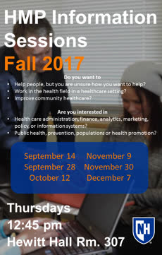 Information regarding HMP Information Sessions Fall 2017 is as follows Create Your Own Tag: is #HealthManagementandPolicy #CHHS and Start date is September 09 2017 and End Date is December 09 2017 and File is Browse and Affiliation is Department and Name of Ad/Event is HMP Information Sessions Fall 2017 and File Name is HMP-Info-Sessions-TV-Flyer_comp.jpg and Name is Maeve Ennis and Email is mfe1000@wildcats.unh.edu and Panel is Side and